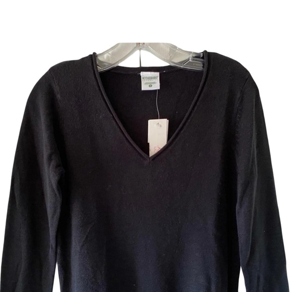 NWT Motherhood Maternity Womens Black Long Sleeve V-Neck Maternity Sweater Small - Picture 4 of 9